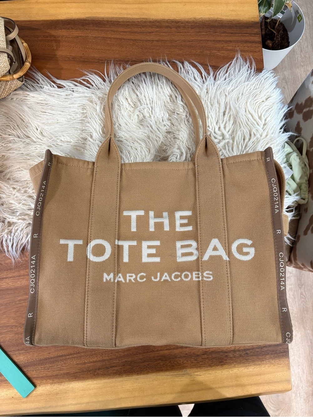 Large Marc Jacobs Jacquard 'The Tote Bag' in Camel Color